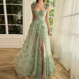 Elegant sleeveless maxi dress by LORVENES featuring a flowing fabric and a stylish, floor-length design.