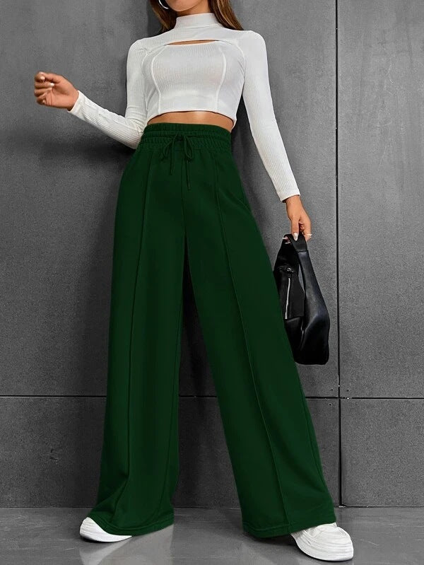 LORVENES Mid-Rise Wide Leg Dress Pants