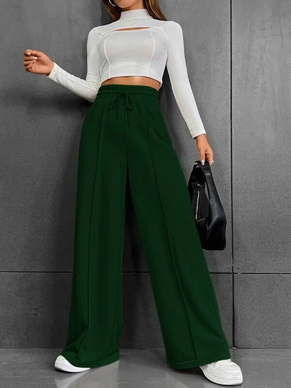 LORVENES Mid-Rise Wide Leg Dress Pants