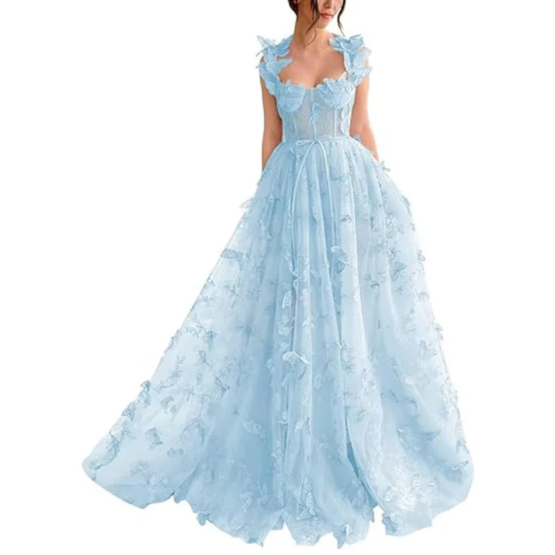 Elegant sleeveless maxi dress by LORVENES featuring flowing fabric and a fitted bodice, perfect for formal occasions.