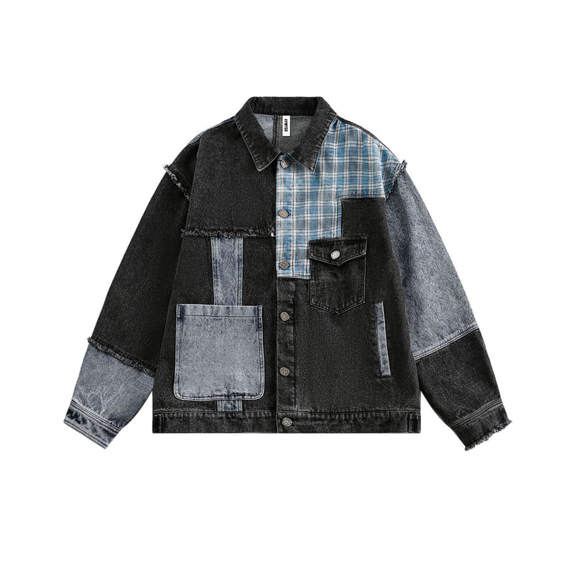 LORVENE varsity letter jacket with striped cuffs, featuring a large embroidered letter on the front and classic athletic style