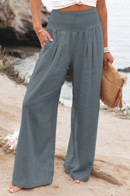 LORVENES Fashion Forward Wide Leg Pants Cotton