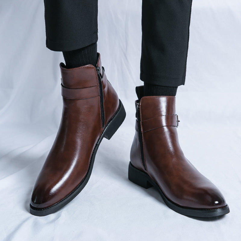 LORVENES Sleek Side Zip Chelsea Boots