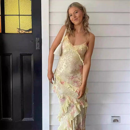 LORVENE Satin Beautiful Glow Dress