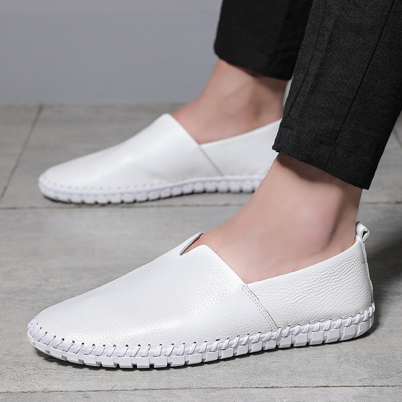 Men’s Textured Leather Slip-On Loafers