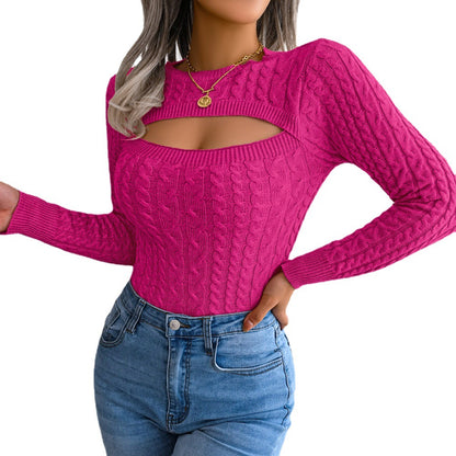 LORVENE Elegant Cable Sweater