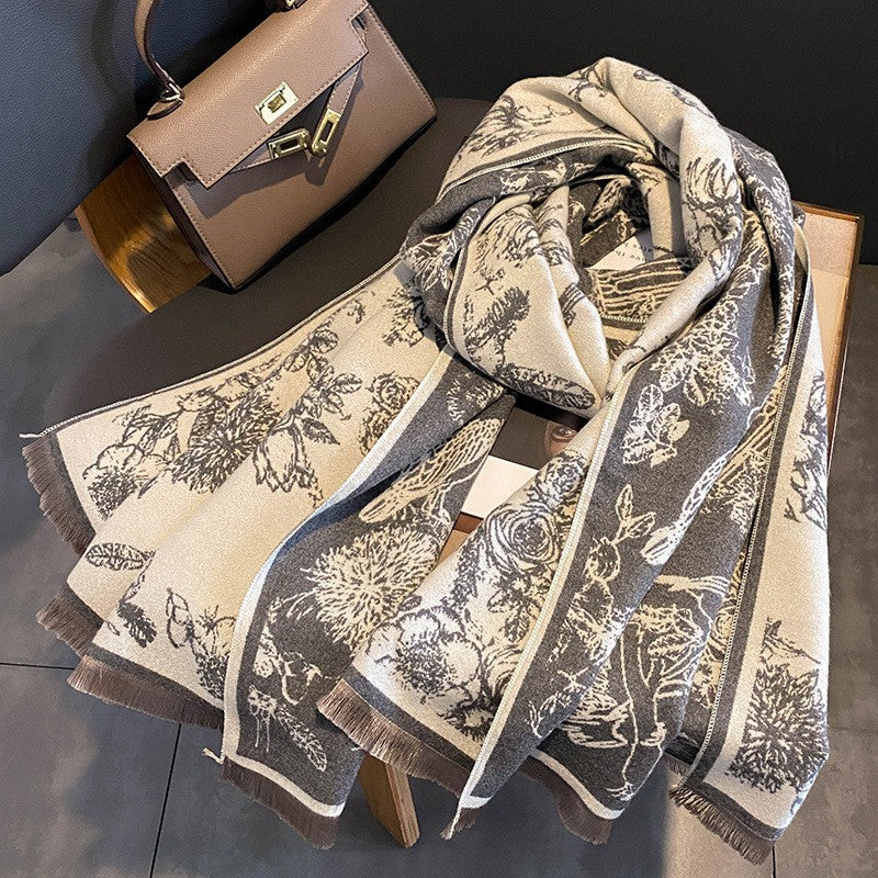 LORVENE Handcrafted Wool Shawl