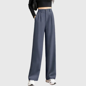LORVENE Mode Grace Pants in stylish fabric, showcasing a fitted design with side pockets and a high-waist silhouette.