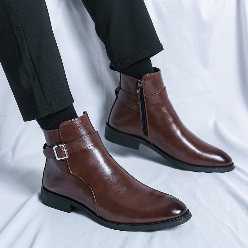 LORVENES Sleek Side Zip Chelsea Boots