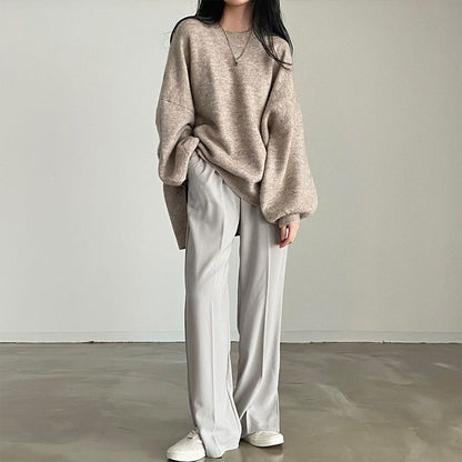 LORVENE Cropped Rib Pullover