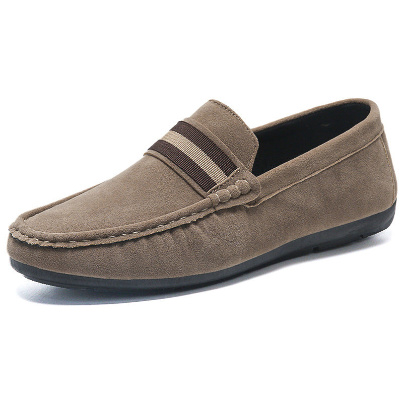 LORVENES Stripe Band Suede Loafers