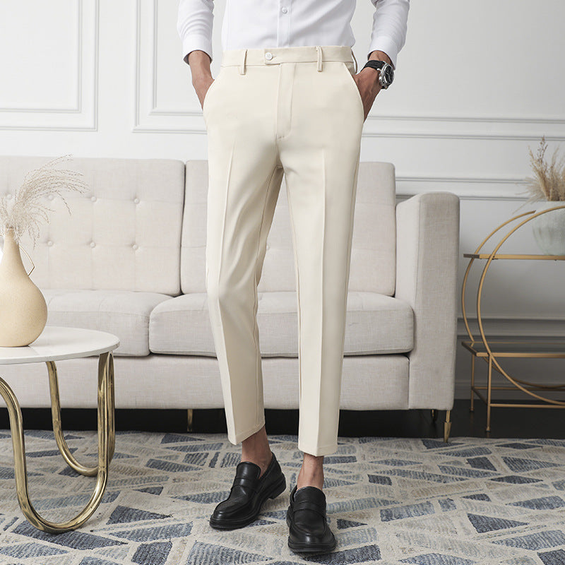 LORVENES Designer Straight Cut Formal Pants