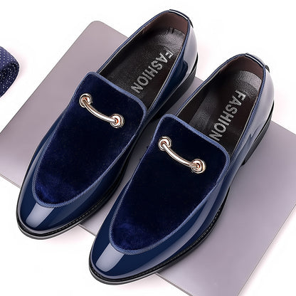 Men’s Luxury Velvet Patent Loafers