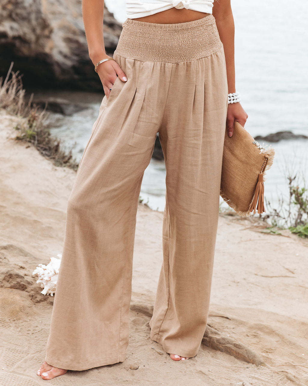 LORVENES Fashion Forward Wide Leg Pants Cotton