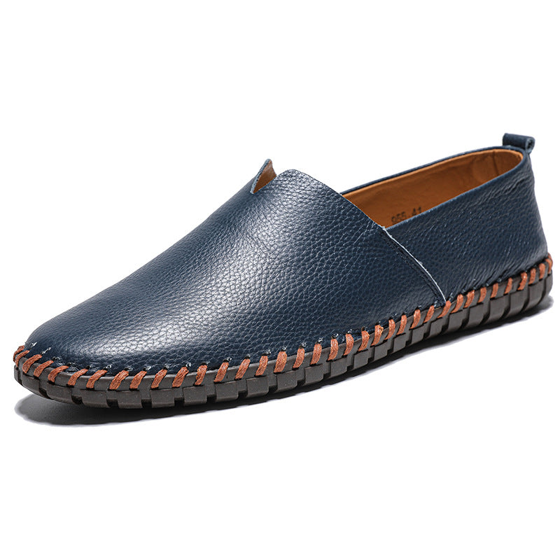 Men’s Textured Leather Slip-On Loafers
