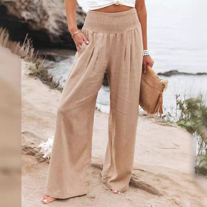 LORVENES Fashion Forward Wide Leg Pants Cotton