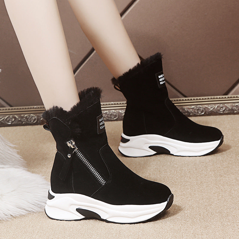 LORVENE Leather Block Heel Boots