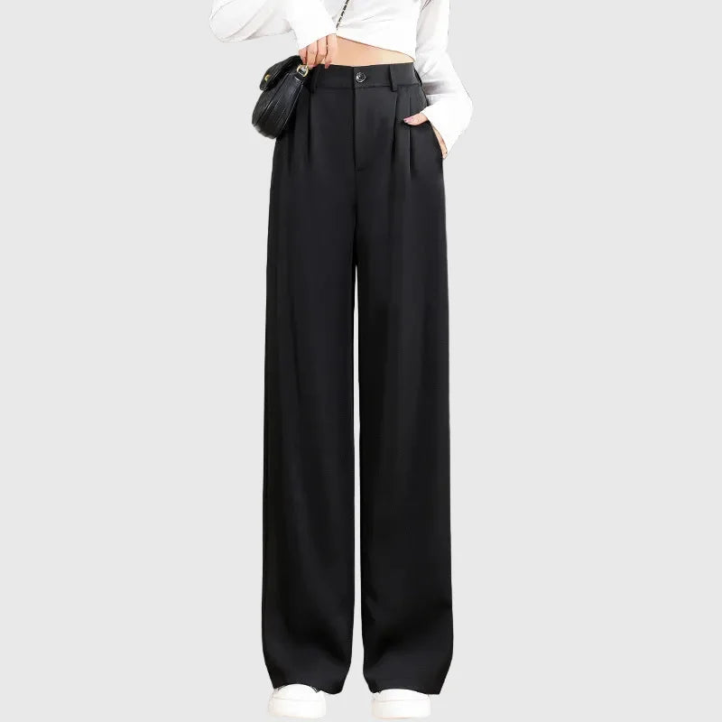 LORVENE Mode Grace Pants in stylish black with a slim fit design, displayed on a mannequin.