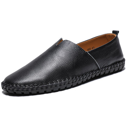 Men’s Textured Leather Slip-On Loafers