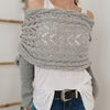 Light grey--hollow long shawl