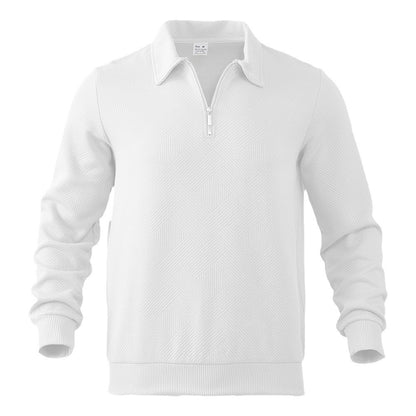 LORVENES Textured Half Zip Knit Polo