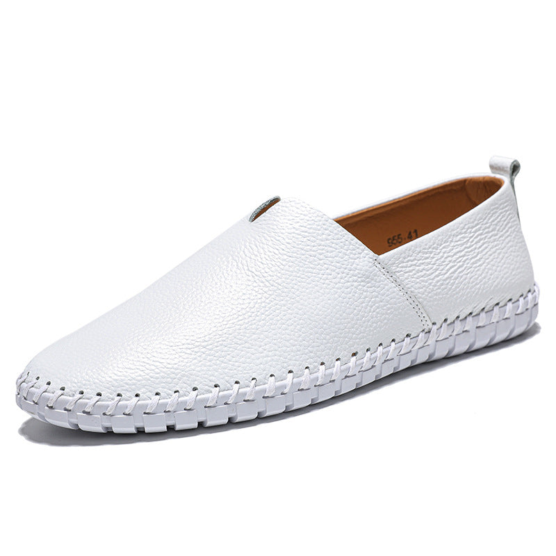 Men’s Textured Leather Slip-On Loafers