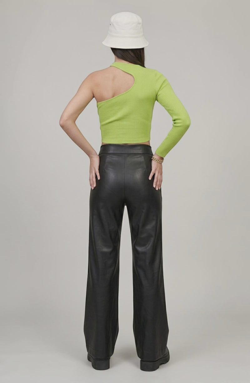 LORVENE Line Mode Pants shown from a top-right pose, featuring sleek design and tailored fit in a neutral color.