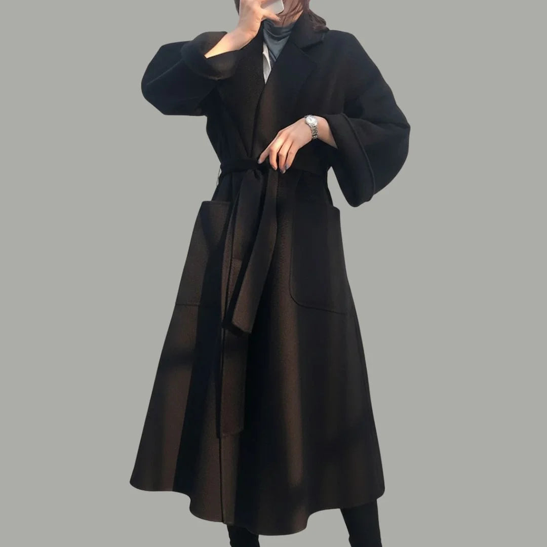 Wool Cashmere Drop Shoulder Coat