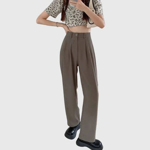 LORVENE Signature Grace Pants in soft fabric with a relaxed fit, featuring a high waist and stylish design.