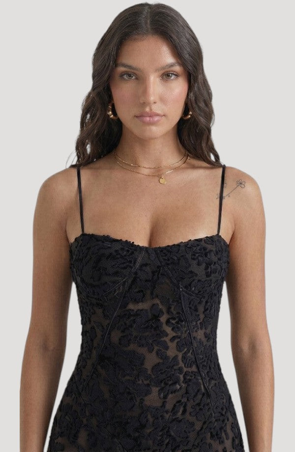 LORVENES Ice Hemp Sling Dress displayed on a model, featuring lightweight, breathable hemp fabric and a stylish, flowing design.