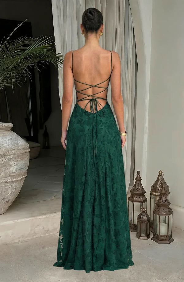 Elegant flowy evening dress by LORVENES featuring a flattering silhouette and soft fabric, perfect for formal occasions