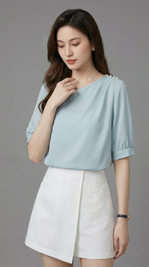 LORVENE chic blouse shirt with long sleeves and button-up front, displayed flat on a neutral background.