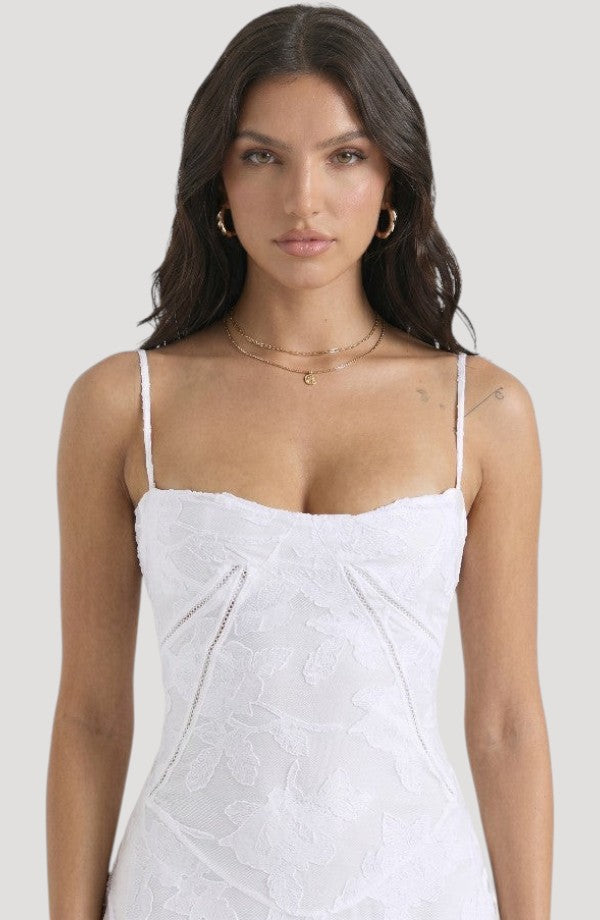 LORVENES Ice Hemp Sling Dress with lightweight fabric and adjustable straps, styled for casual summer wear.