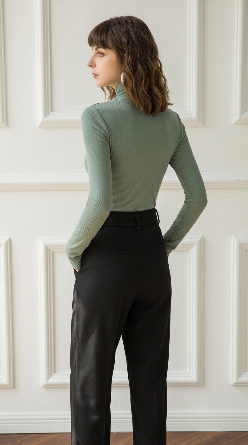 LORVENE Signature Soft Blouse Shirt in light fabric with a relaxed fit, featuring a collar and button-down front style.