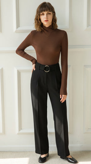 LORVENE Signature Soft Blouse Shirt in a light fabric with a classic collar and button-down front, displayed on a hanger.