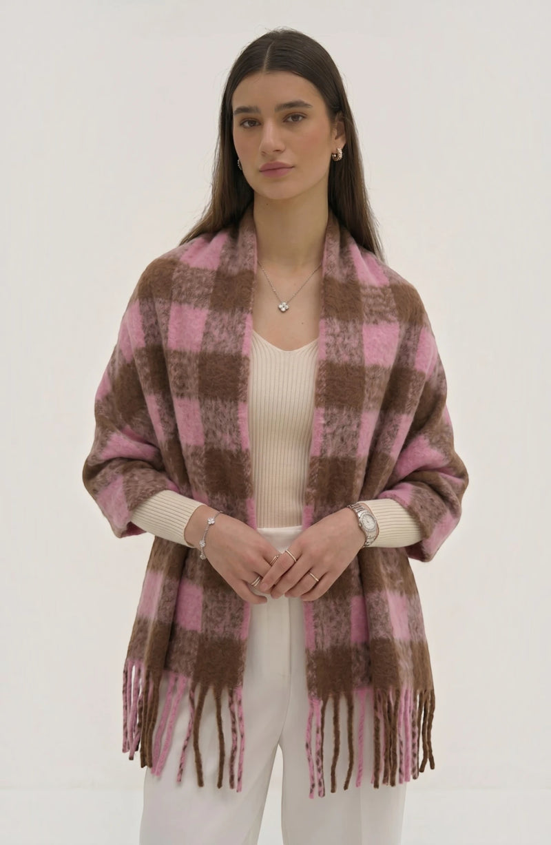 LORVENE lightweight evening shawl draped over a mannequin, showcasing soft fabric and elegant design for formal occasions.
