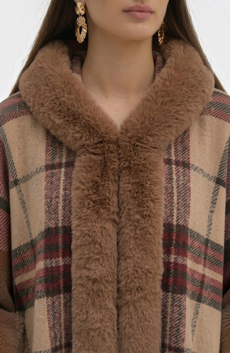 LORVENE Heritage Cashmere Shawl in soft, luxurious beige with intricate woven pattern, draped elegantly.