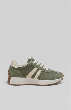 LORVENES Chunky Platform Sneakers featuring a white upper, thick soles, and stylish design with laces for casual wear.
