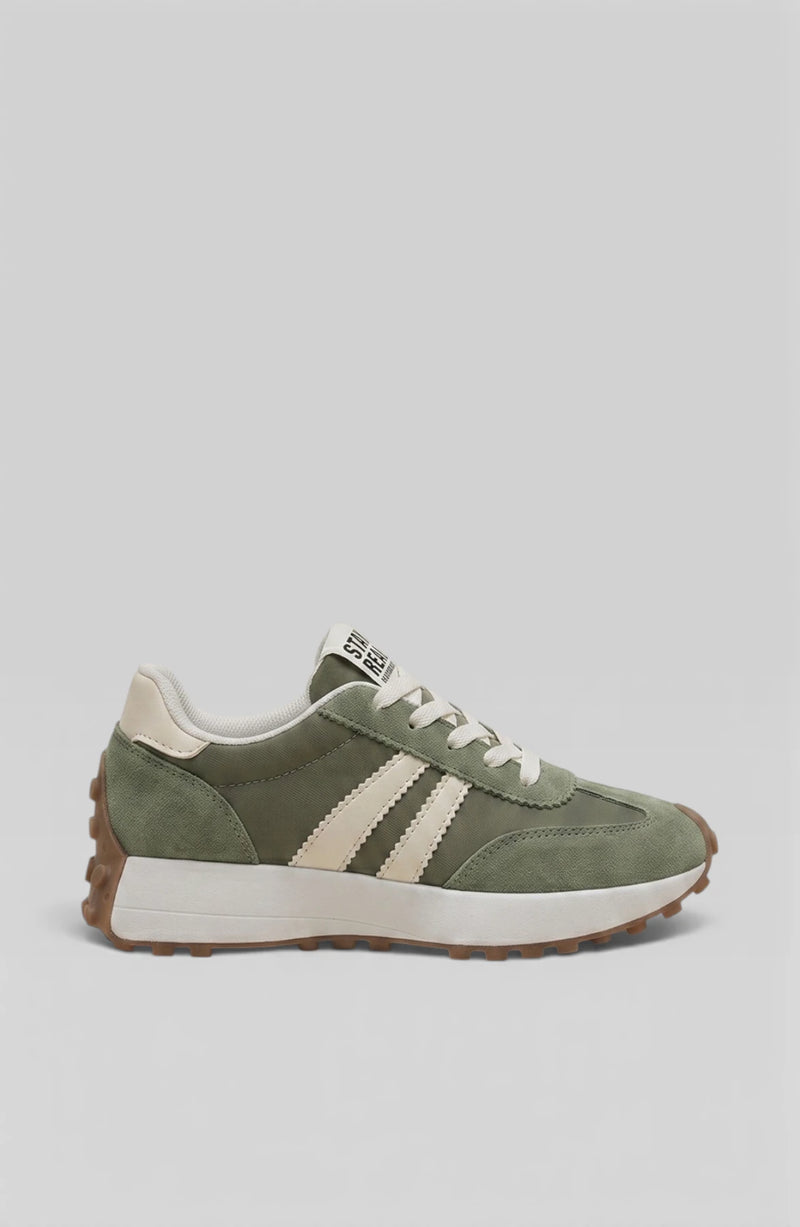 LORVENES Chunky Platform Sneakers featuring a white upper, thick soles, and stylish design with laces for casual wear.
