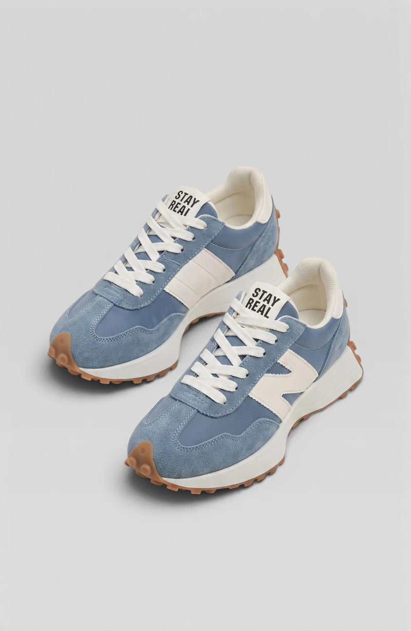 LORVENES Chunky Platform Sneakers showing beige and white design with thick soles and stylish laces on a white background