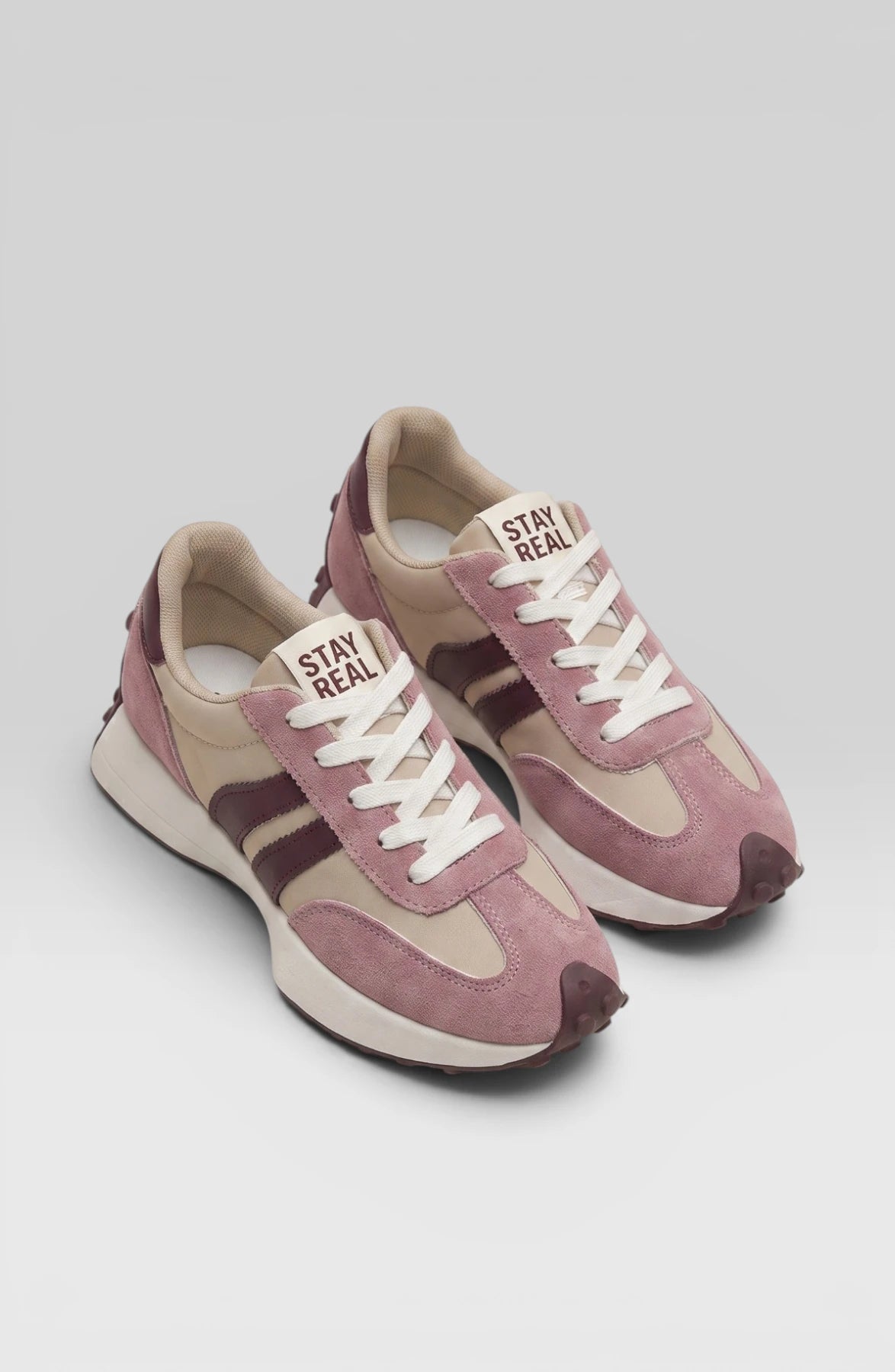 LORVENES Chunky Platform Sneakers with thick sole and stylish design, featuring white and neutral tones, on a plain background.