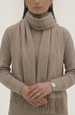 LORVENES Pure Wool Solid Scarf