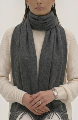 LORVENES Pure Wool Solid Scarf
