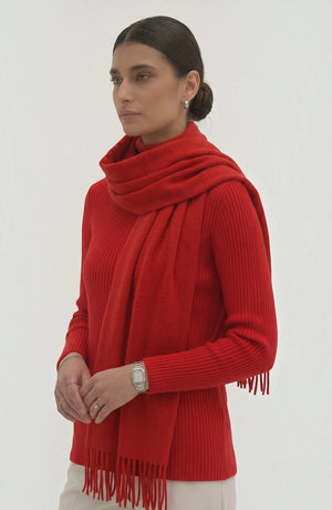 LORVENES Pure Wool Solid Scarf