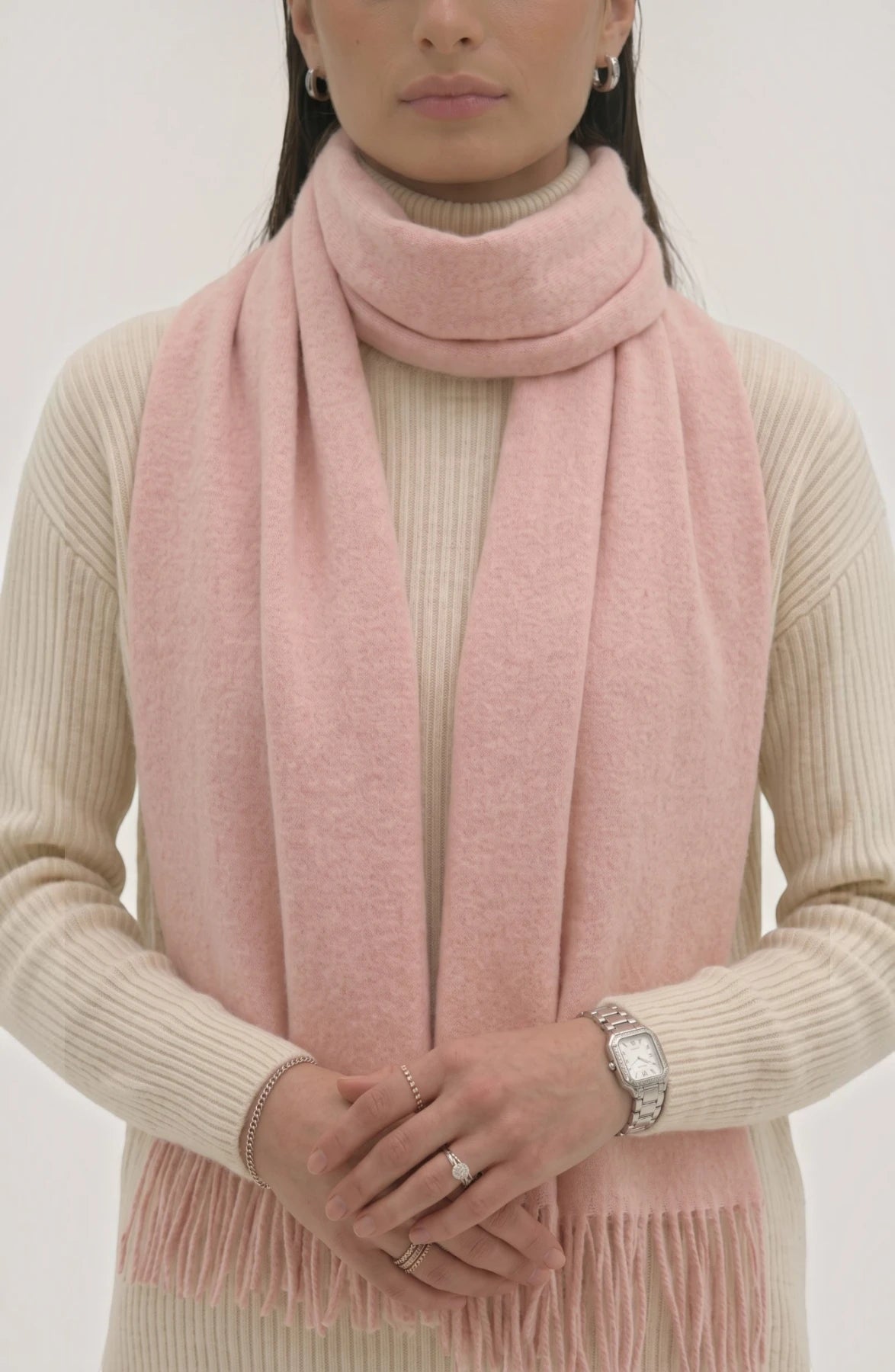 LORVENES Pure Wool Solid Scarf