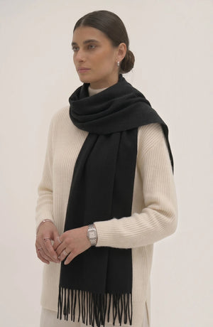 LORVENES Pure Wool Solid Scarf