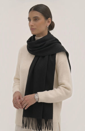 LORVENES Pure Wool Solid Scarf
