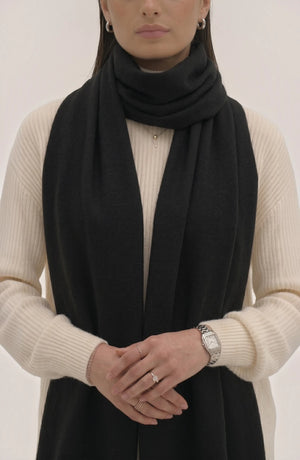 LORVENES Pure Wool Solid Scarf