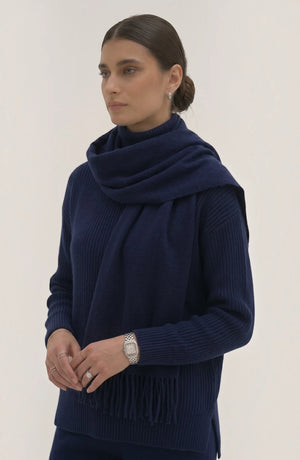 LORVENES Pure Wool Solid Scarf