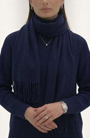 LORVENES Pure Wool Solid Scarf